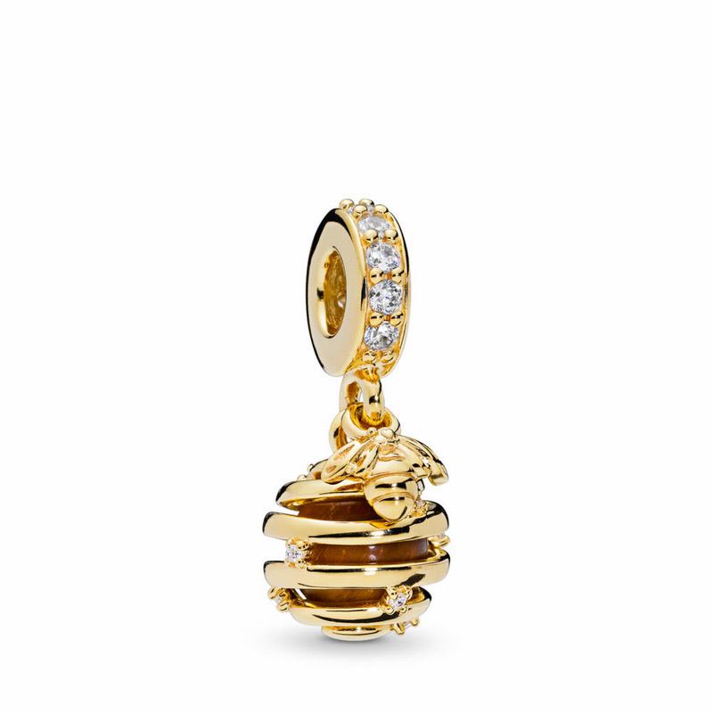 PANDORA Shine™ Sweet As Honey Dangle Charm NZ, 18ct Gold Plated (301572-LCI)